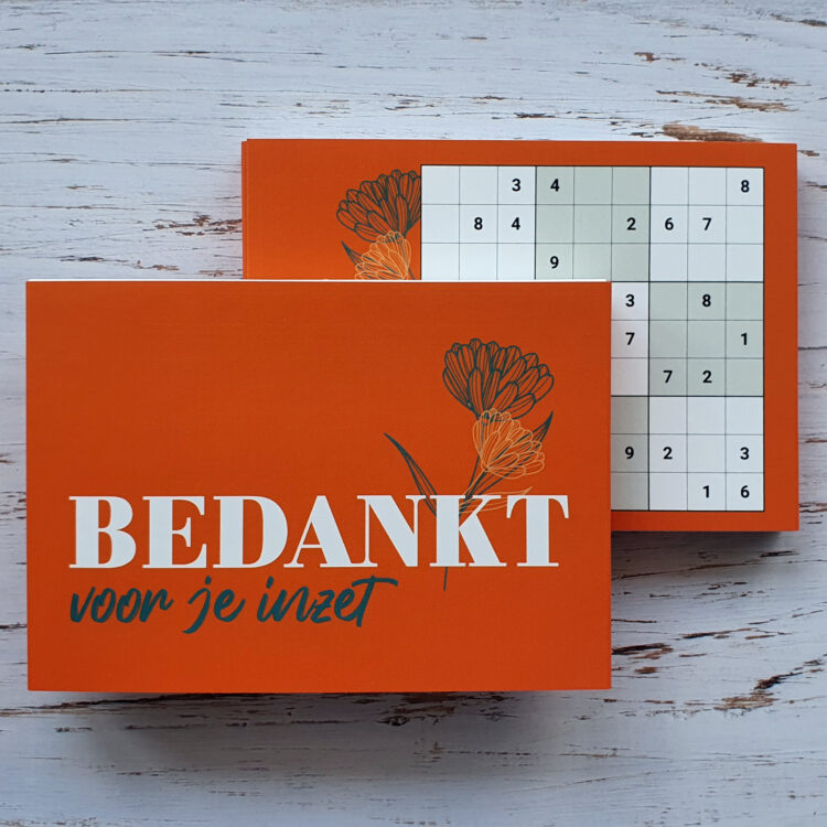 bedankt voor je inzet chocolade