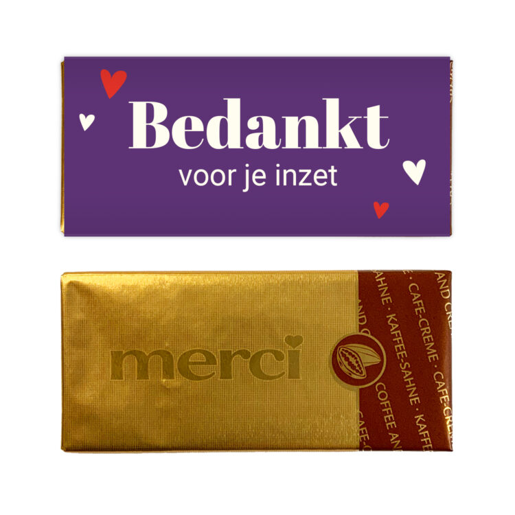 inzet chocolade bedankt