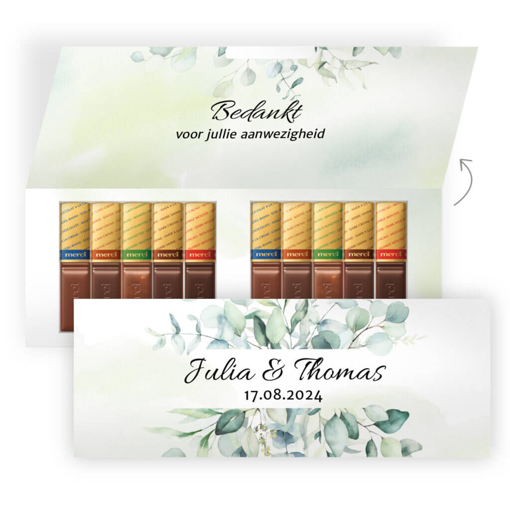Luxe chocolade geschenk bruiloft