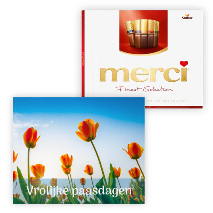 merci paaschocolade brievenbusgeschenk