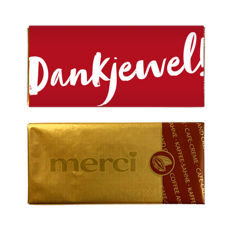 Dankjewel chocolade bedankje mini reep