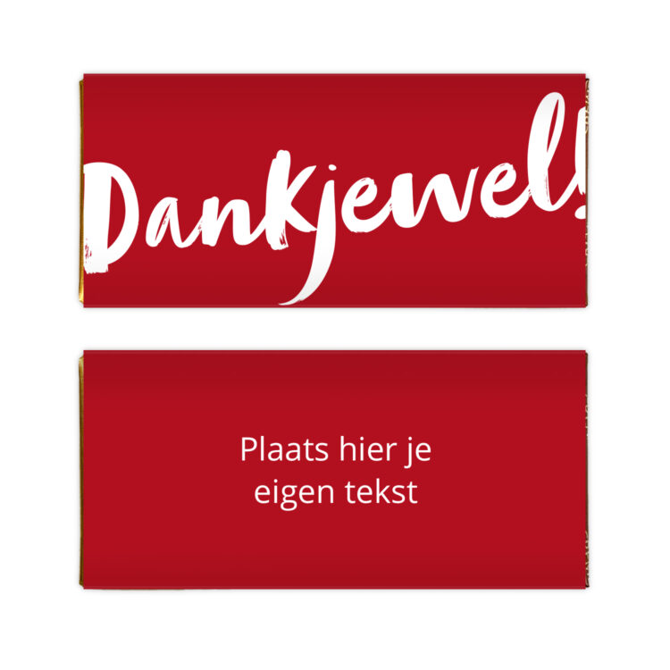 Dankjewel chocolade bedankje