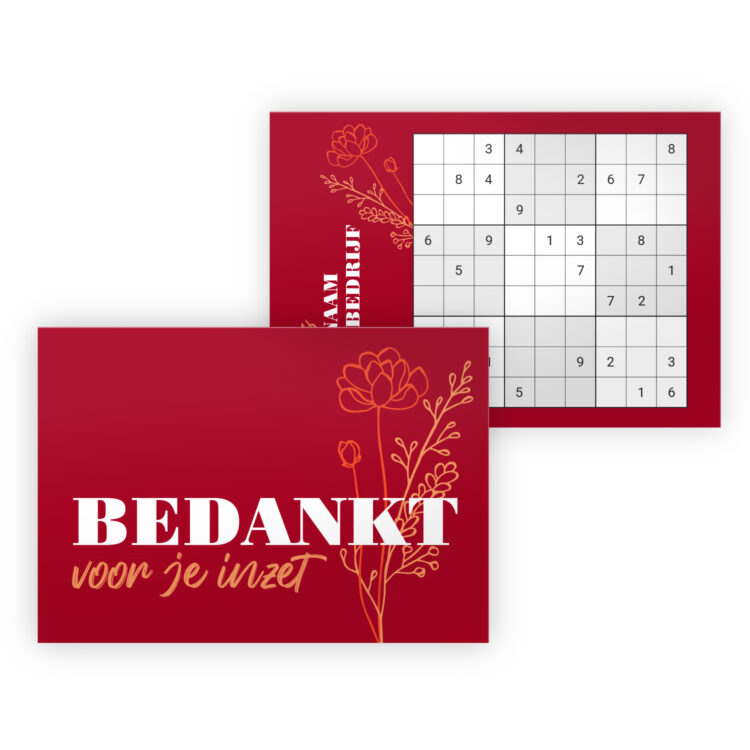 bedankt voor je inzet chocolade