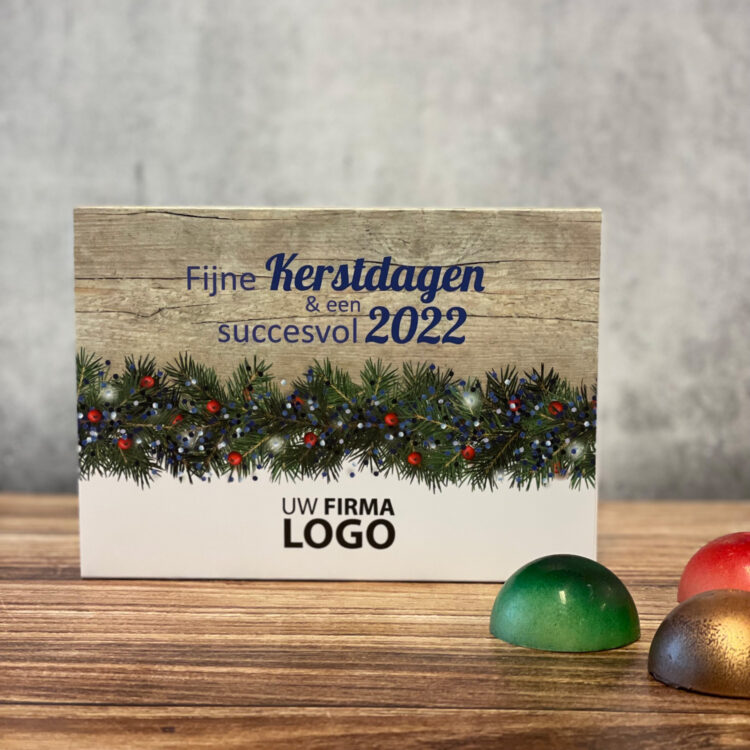 kerststukje chocolade bonbons met logo