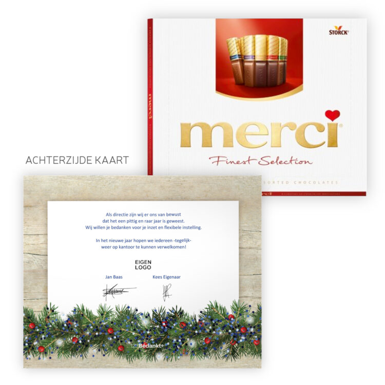 Merci chocolade voor kerst