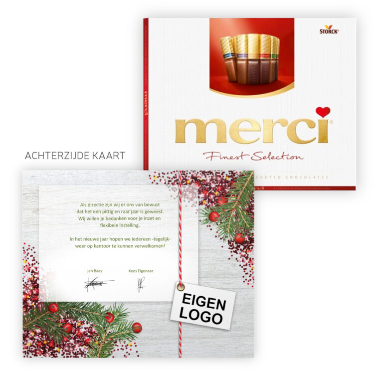 Merci chocolade voor kerst