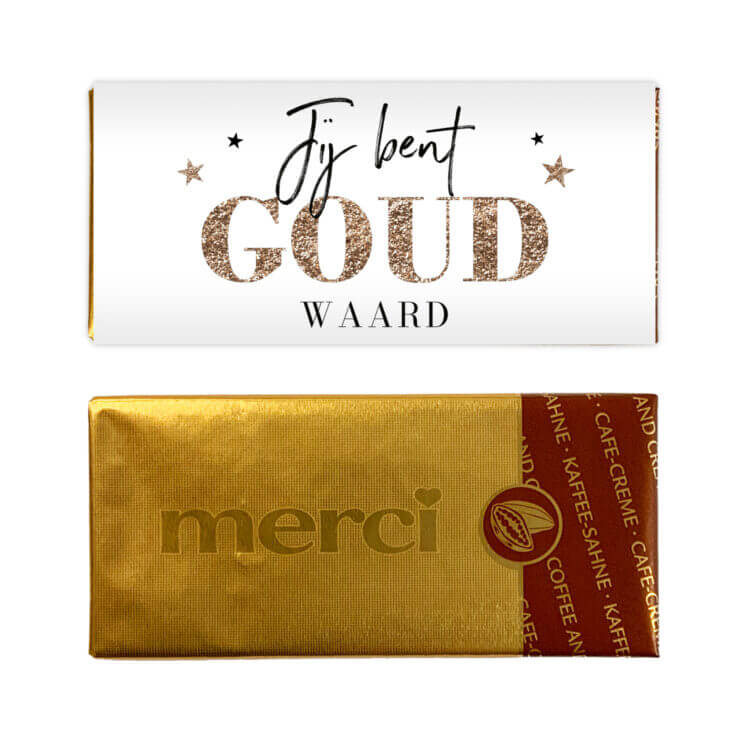 Goud waard chocolade bedankje