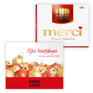 Fijne kerst kaart met chocolade