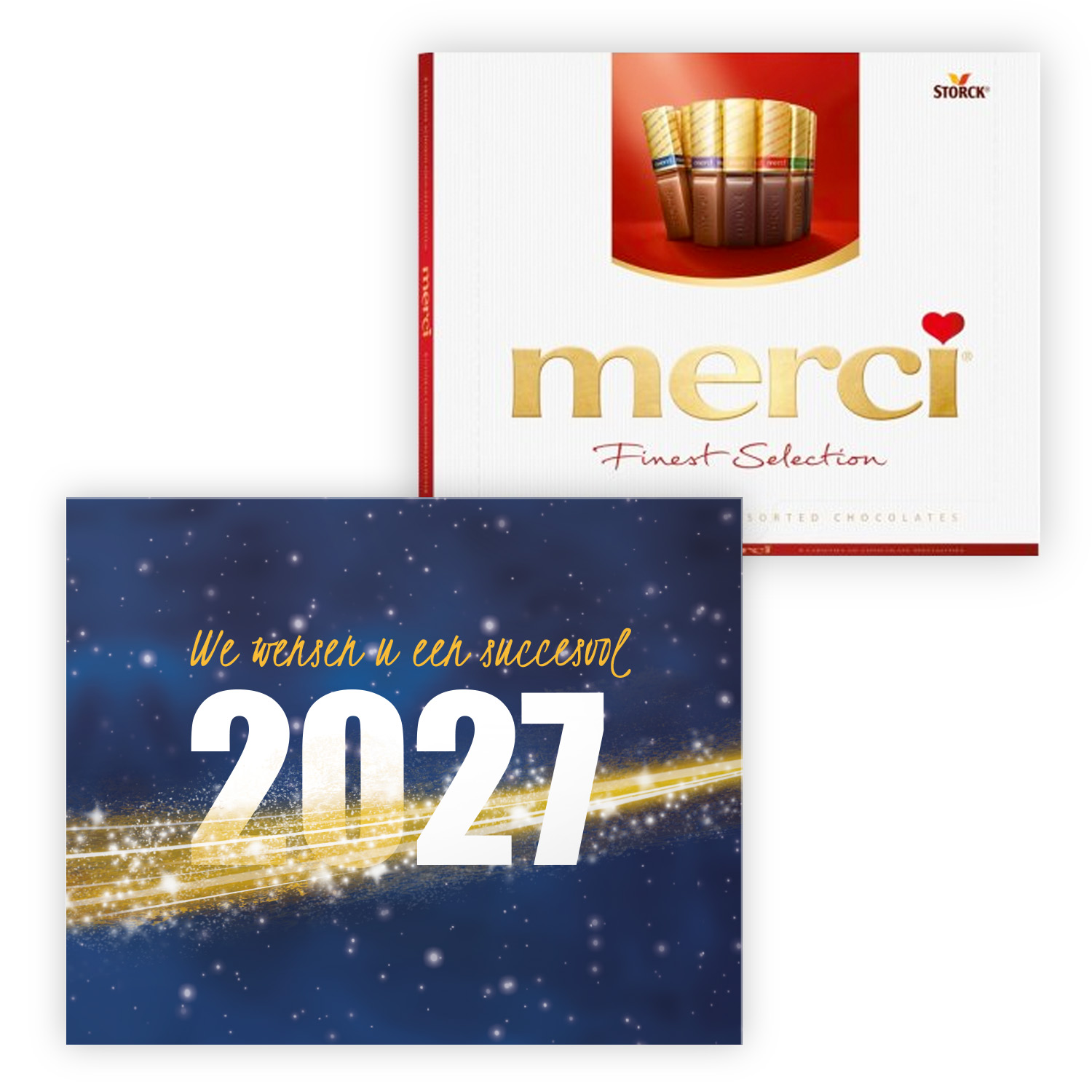 Merci chocolade bedankje nieuwjaar