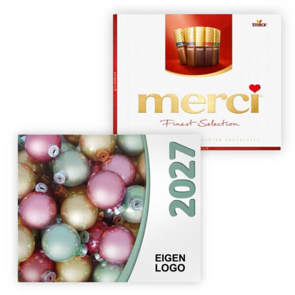 Merci met eigen opdruk kerst